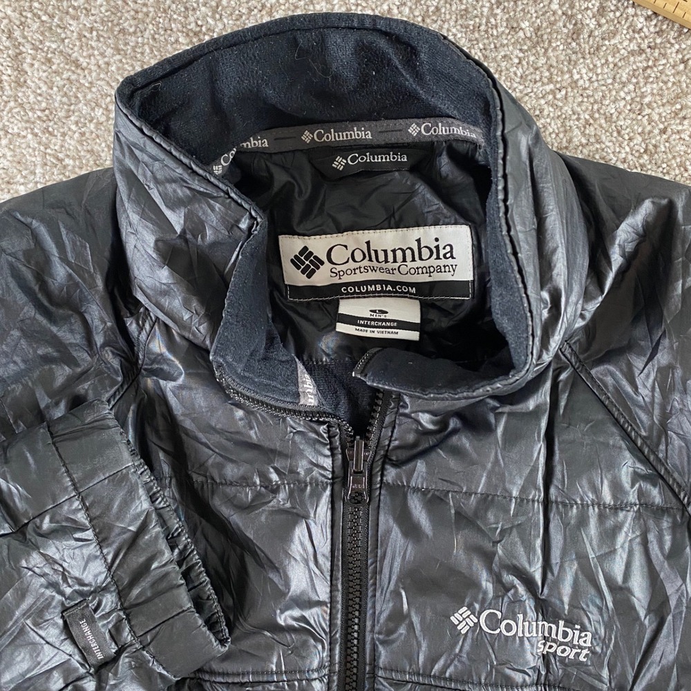 Columbia Sportswear Mens L Interchange Insulated Jacket Black Puffer XM7620 L